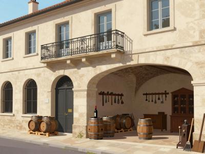 AI-generated illustration of Bordeaux Wine Museum (Musée du Vin et du Négoce)