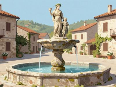 AI-generated illustration of Fontaine du Village