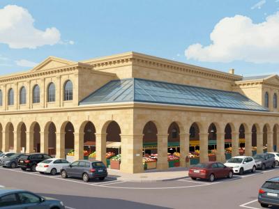 AI-generated illustration of Les Halles de Carcassonne