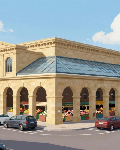 AI-generated illustration of Les Halles de Carcassonne