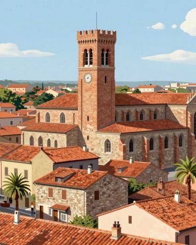 AI-generated illustration of Quartier du Vieux Perpignan