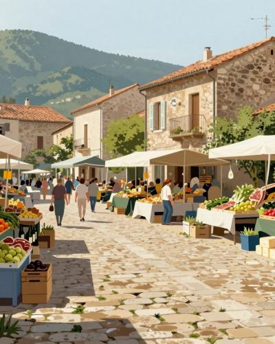 AI-generated illustration of Sartène Market