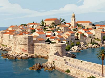 AI-generated illustration of Vieil Antibes (Old Town)