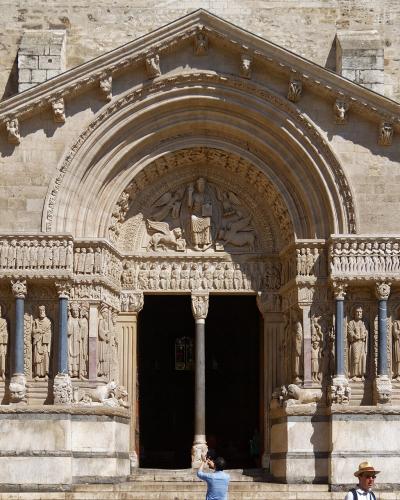 The Romanesque portal of Saint-Trophime in Arles