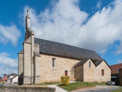 A stone church with a distinctive bell tower and slate roof, identified by the filename as the church in St-Méard.