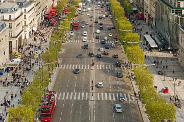 Avenue des Champs-Élysées from top of Arc de triomphe Paris