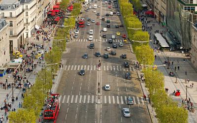 Avenue des Champs-Élysées from top of Arc de triomphe Paris