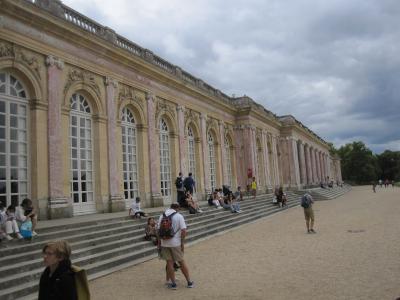 The pink-marble colonnade of the Grand Trianon at Versailles
