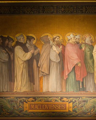 Saints of Brittany depicted in the Maclovianese diocese mural by Paul Delarue.