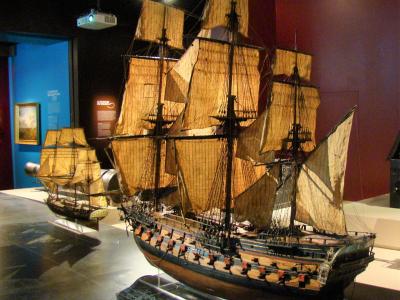A historic sailing-ship model in the Musée d'Aquitaine, Bordeaux