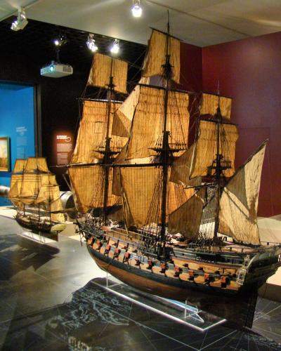 A historic sailing-ship model in the Musée d'Aquitaine, Bordeaux