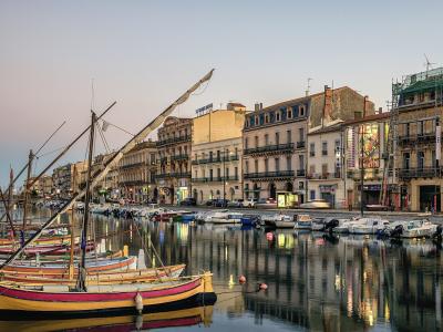 Fishing boats along the canal in Sète