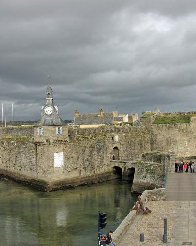The walled Ville Close of Concarneau across the harbour